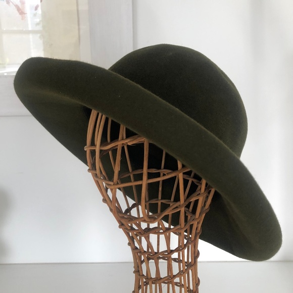 olive green wool hat